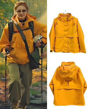 黃色沖鋒衣工服戶外服定制